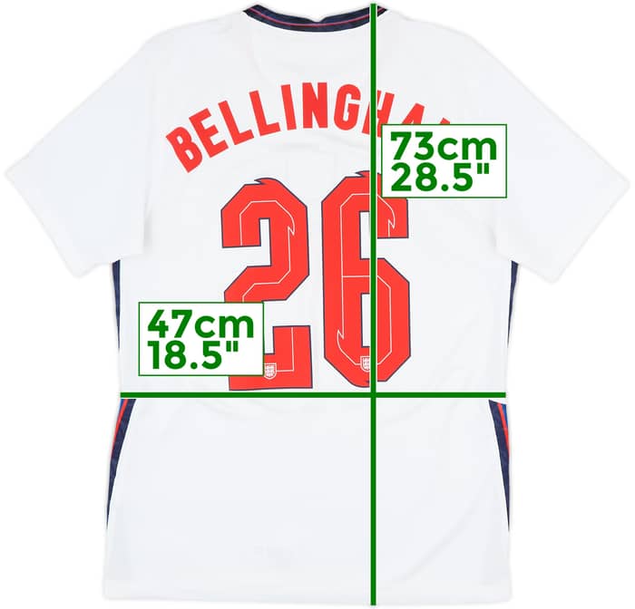 2020-22 England Home Shirt Bellingham #26 - 8/10 - (M)