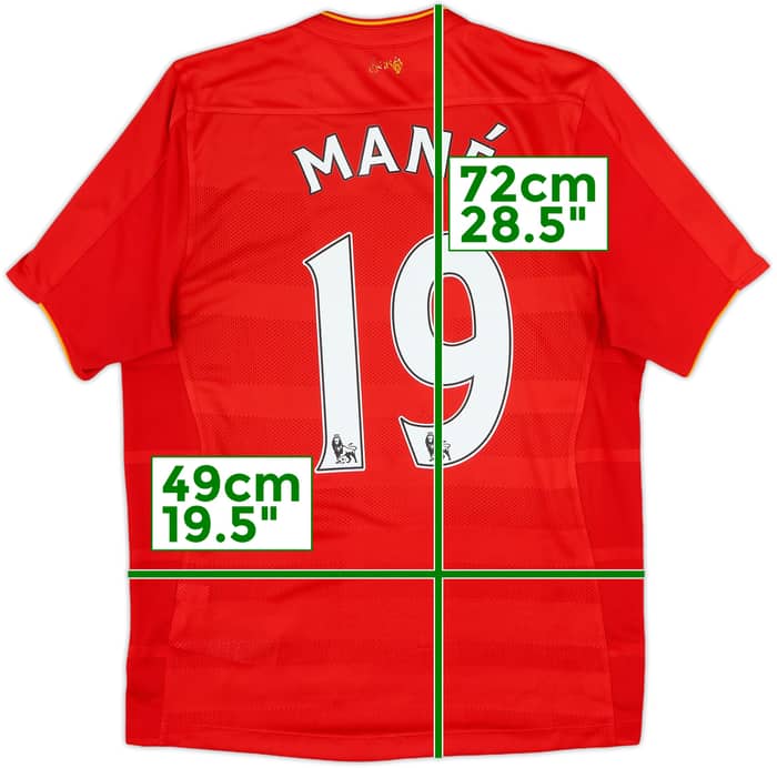 2016-17 Liverpool Home Shirt Mane #19 - 6/10 - (S)