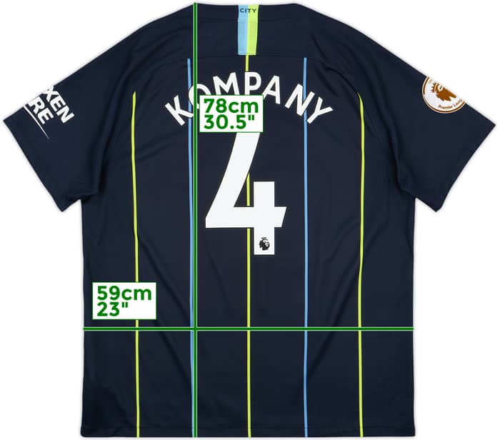 2018-19 Manchester City Away Shirt Kompany #4 - 7/10 - (XL)