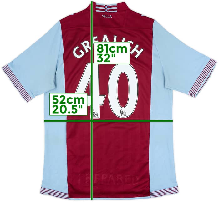 2013-14 Aston Villa Home Shirt Grealish #40 - 6/10 - (L)
