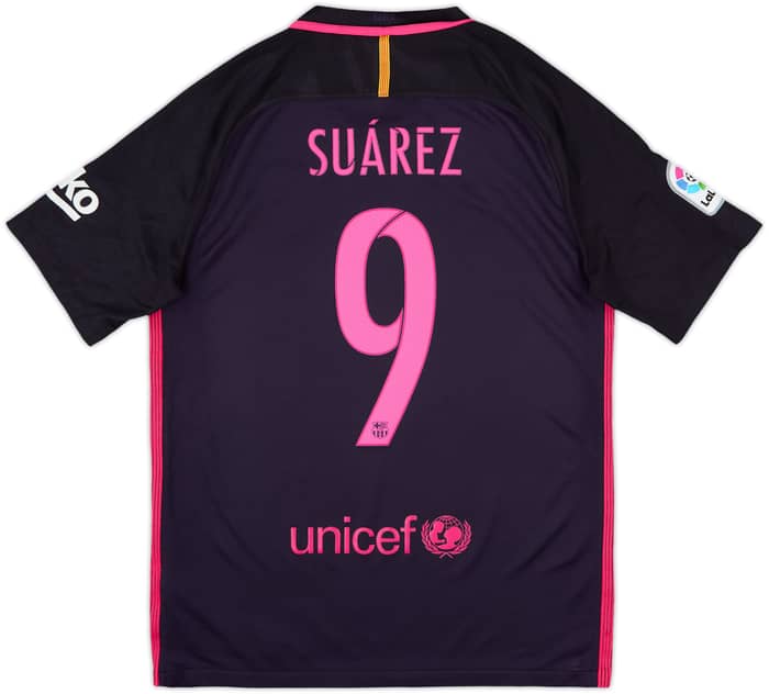 2016-17 Barcelona Away Shirt Suarez #9 - 9/10 - (M)