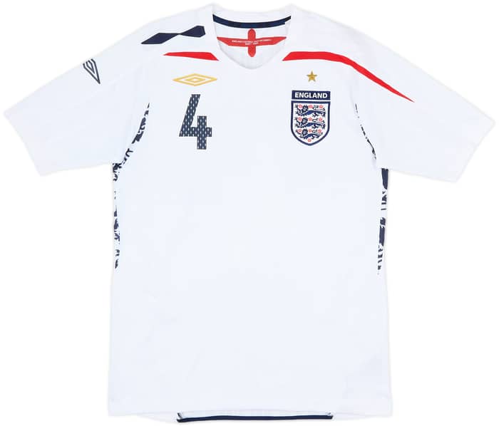 2007-09 England Home Shirt Gerrard #4 - 6/10 - (S)