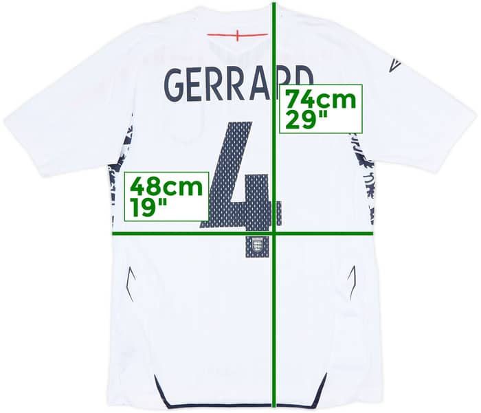 2007-09 England Home Shirt Gerrard #4 - 6/10 - (S)