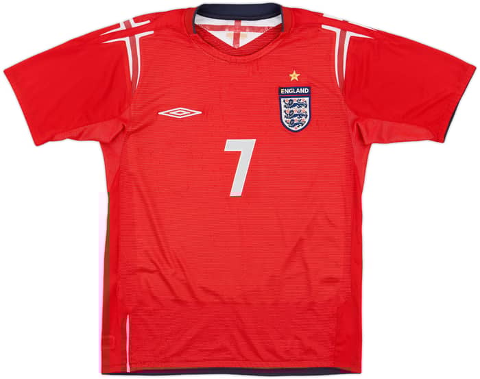 2004-06 England Away Shirt Beckham #7 - 5/10 - (S)