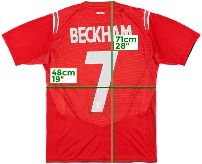 2004-06 England Away Shirt Beckham #7 - 5/10 - (S)