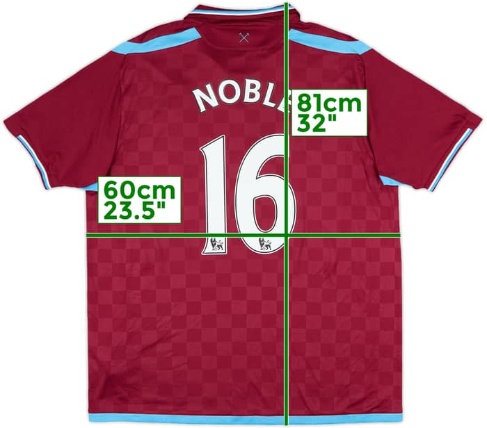 2009-10 West Ham Home Shirt Noble #16 - 8/10 - (XL)