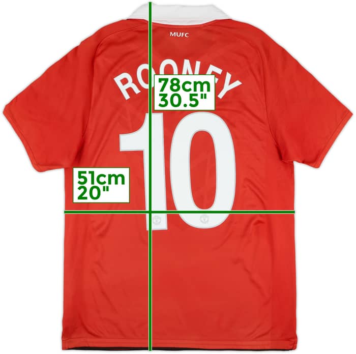 2010-11 Manchester United Home Shirt Rooney #10 - 5/10 - (M)