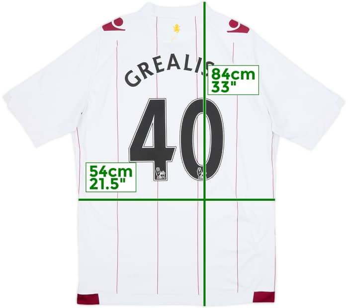 2014-15 Aston Villa Away Shirt Grealish #40 - 6/10 - (XL)