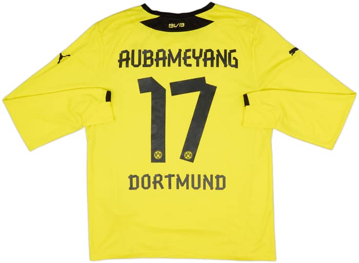 2013-14 Borussia Dortmund Home L/S Shirt Aubameyang #17 - 6/10 - (L)