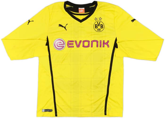 2013-14 Borussia Dortmund Home L/S Shirt Aubameyang #17 - 6/10 - (L)
