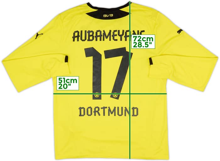 2013-14 Borussia Dortmund Home L/S Shirt Aubameyang #17 - 6/10 - (L)