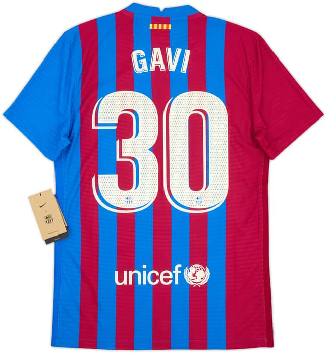 2021-22 Barcelona Authentic Home Shirt Gavi #30 (S)
