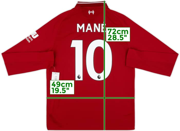 2018-19 Liverpool Home L/S Shirt Mane #10 (S)