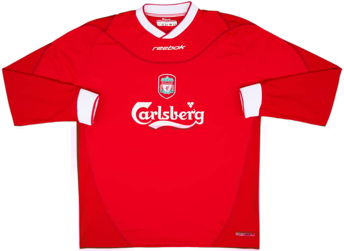 2002-04 Liverpool Home L/S Shirt Cheyrou #28 - 8/10 - (L)