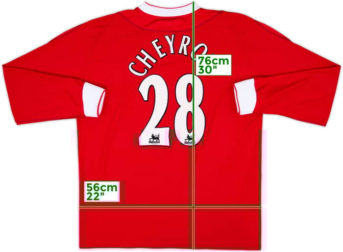 2002-04 Liverpool Home L/S Shirt Cheyrou #28 - 8/10 - (L)