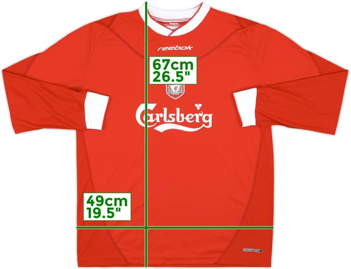 2002-04 Liverpool Home L/S Shirt Henchoz #2 - 9/10 - (L)
