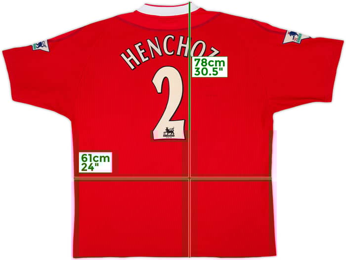 2002-04 Liverpool Home Shirt Henchoz #2 - 8/10 - (XL)