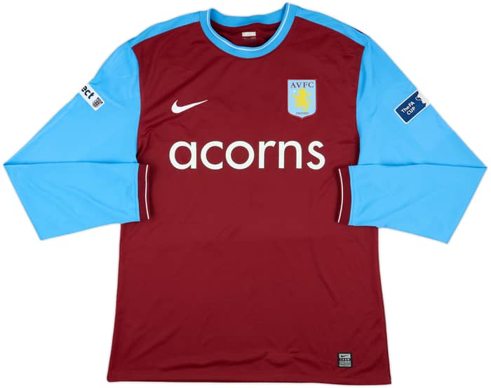 2009-10 Aston Villa Match Issue FA Cup Home L/S Shirt Hogg #50