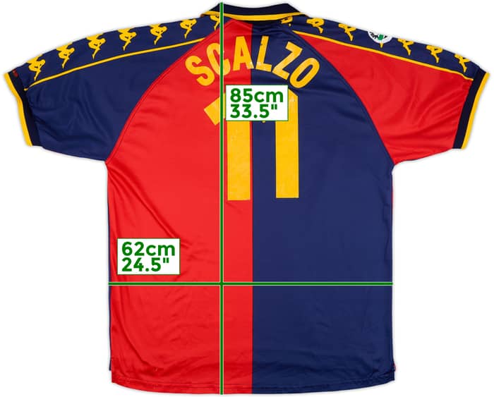 2000-01 Genoa Match Issue Home Shirt Scalzo #11