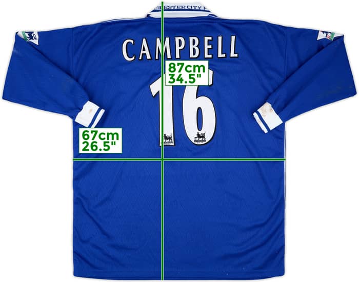 1999-00 Leicester Match Worn Home L/S Shirt Campbell #16