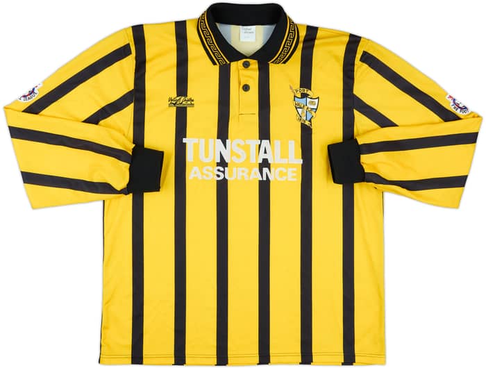1994-95 Port Vale Match Issue Signed Away L/S Shirt #3 (Tankard)