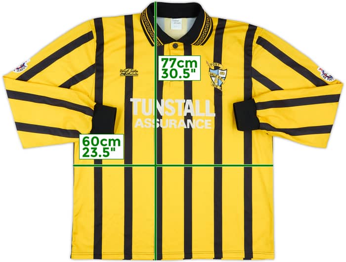 1994-95 Port Vale Match Issue Signed Away L/S Shirt #3 (Tankard)
