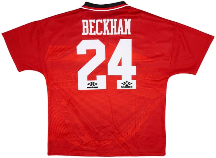 1994-96 Manchester United Home Shirt Beckham #24 - 7/10 - (XL)