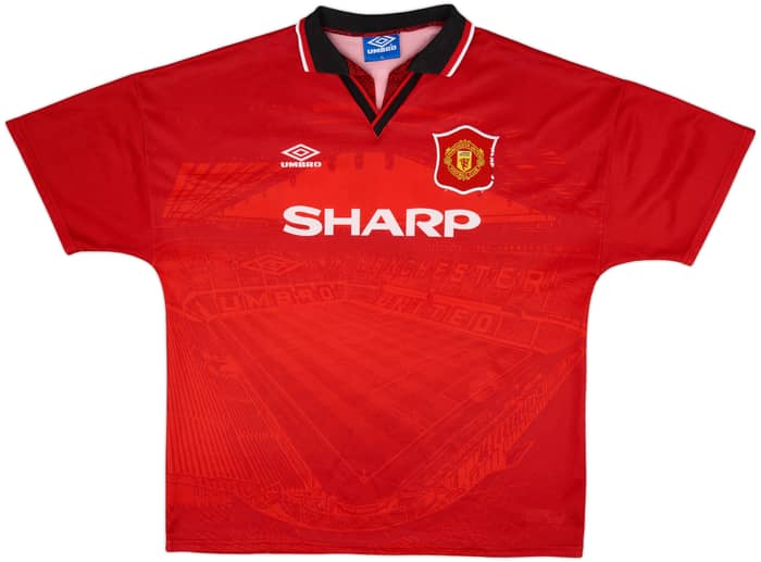 1994-96 Manchester United Home Shirt Beckham #24 - 7/10 - (XL)