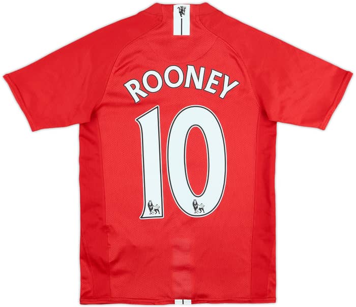 2007-09 Manchester United Home Shirt Rooney #10 - 5/10 - (M.Boys)