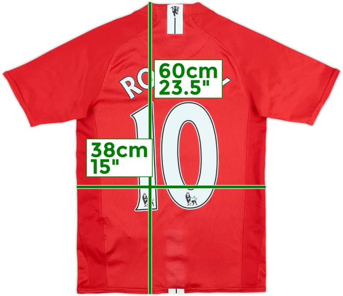 2007-09 Manchester United Home Shirt Rooney #10 - 5/10 - (M.Boys)