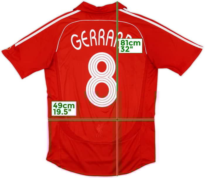 2006-08 Liverpool Home Shirt Gerrard #8 - 6/10 - (M)