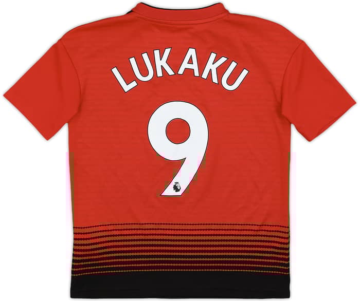 2018-19 Manchester United Home Shirt Lukaku #9 - 8/10 - (S.Boys)