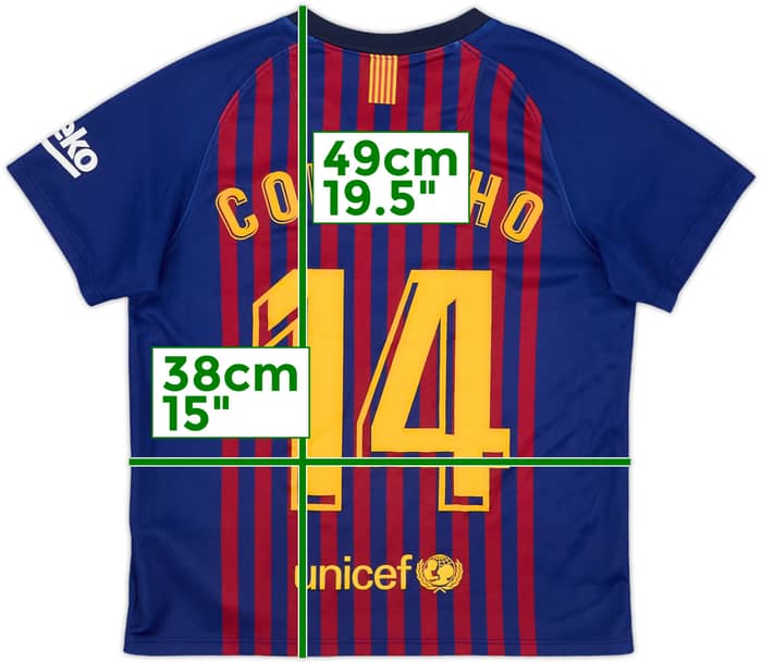 2018-19 Barcelona Home Shirt Coutinho #14 - 7/10 - (S.Boys)