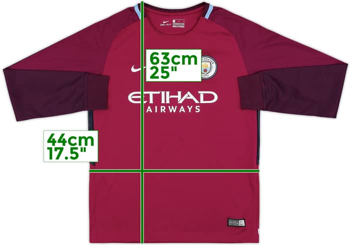 2017-18 Manchester City Away L/S Shirt #15 - 9/10 - (L.Boys)