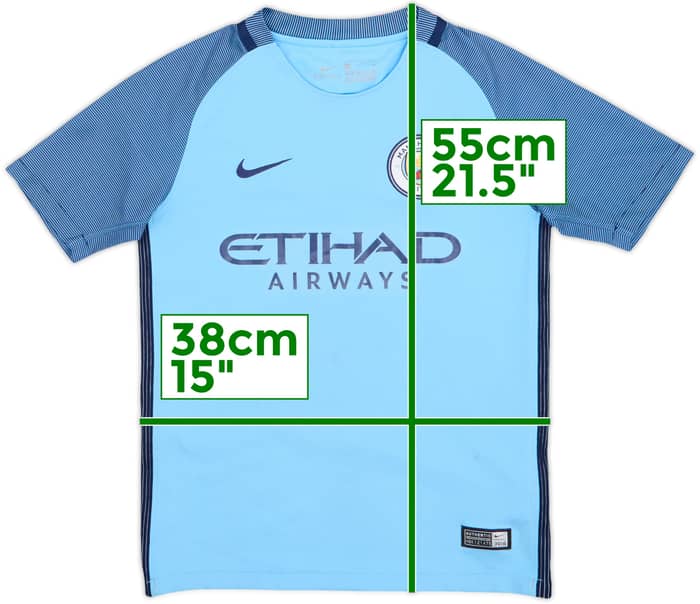 2016-17 Manchester City Home Shirt - 7/10 - (S.Boys)