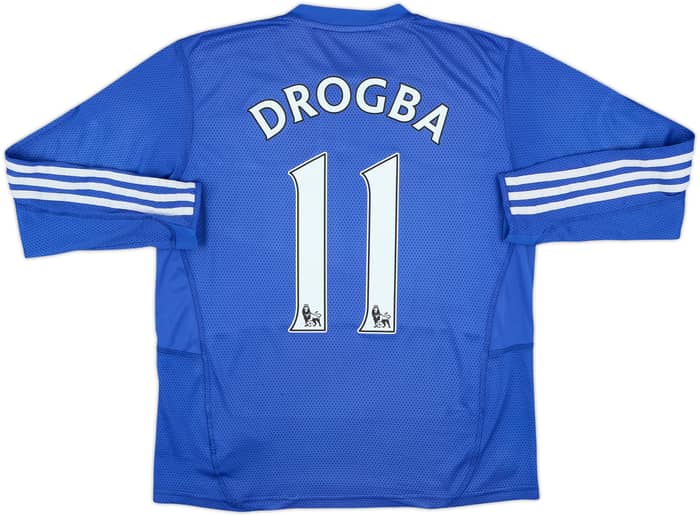 2009-10 Chelsea Home L/S Shirt Drogba #11 - 7/10 - (XL.Boys)