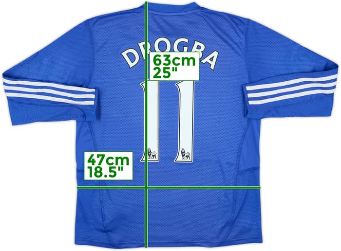 2009-10 Chelsea Home L/S Shirt Drogba #11 - 7/10 - (XL.Boys)