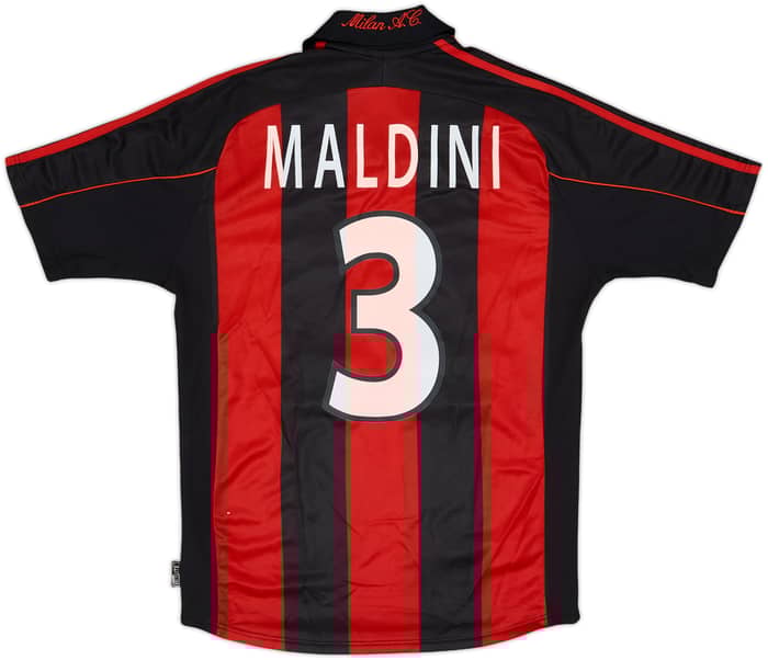 2000-02 AC Milan Home Shirt Maldini #3 - 8/10 - (S)