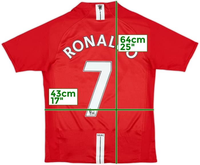 2007-09 Manchester United Home Shirt Ronaldo #7 - 8/10 - (XL.Boys)