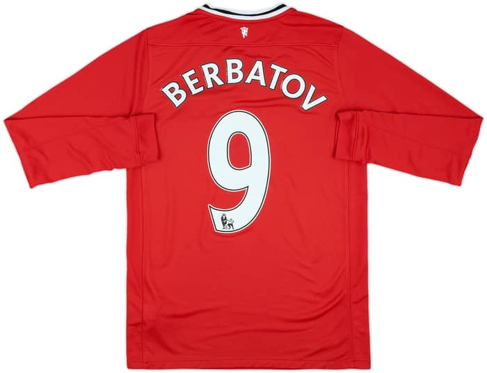 2011-12 Manchester United Home L/S Shirt Berbatov #9 - 7/10 - (XL.Boys)