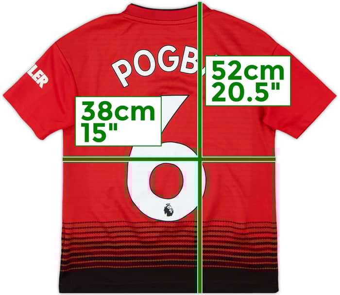 2018-19 Manchester United Home Shirt Pogba #6 - 5/10 - (S.Boys)