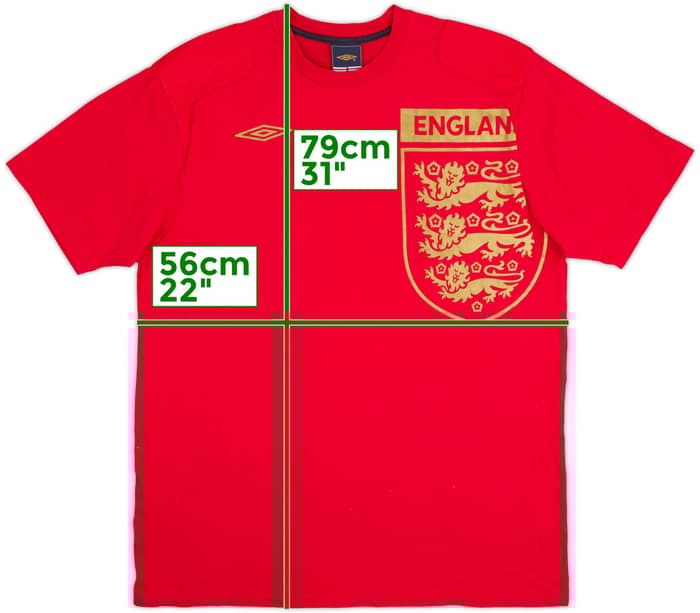 2005-06 England Umbro Graphic Tee - 8/10 - (L)