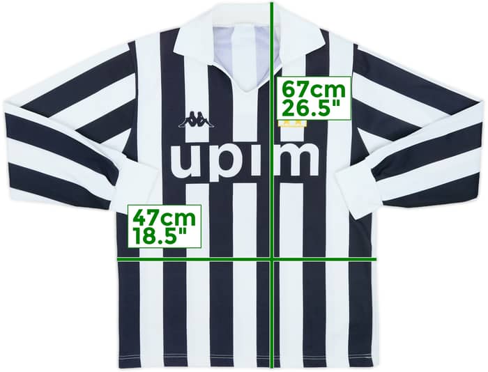1989-90 Juventus Basic Home L/S Shirt #11 - 7/10 - (XS)