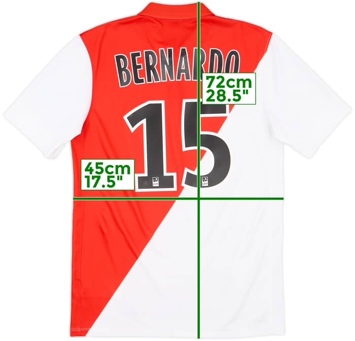 2014-15 Monaco Home Shirt Bernardo #15 - 8/10 - (S)