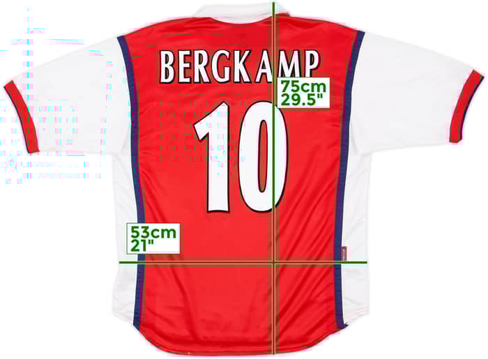 1998-99 Arsenal Home Shirt Bergkamp #10 - 8/10 - (L)