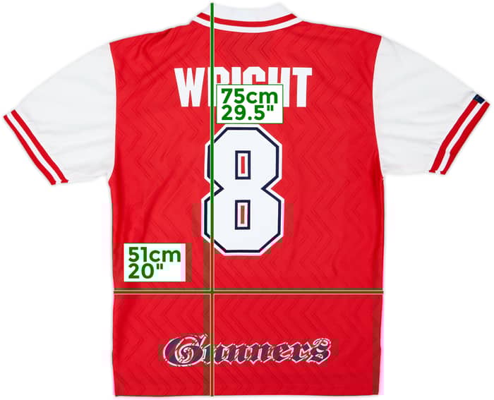 1996-98 Arsenal Home Shirt Wright #8 - 6/10 - (L)