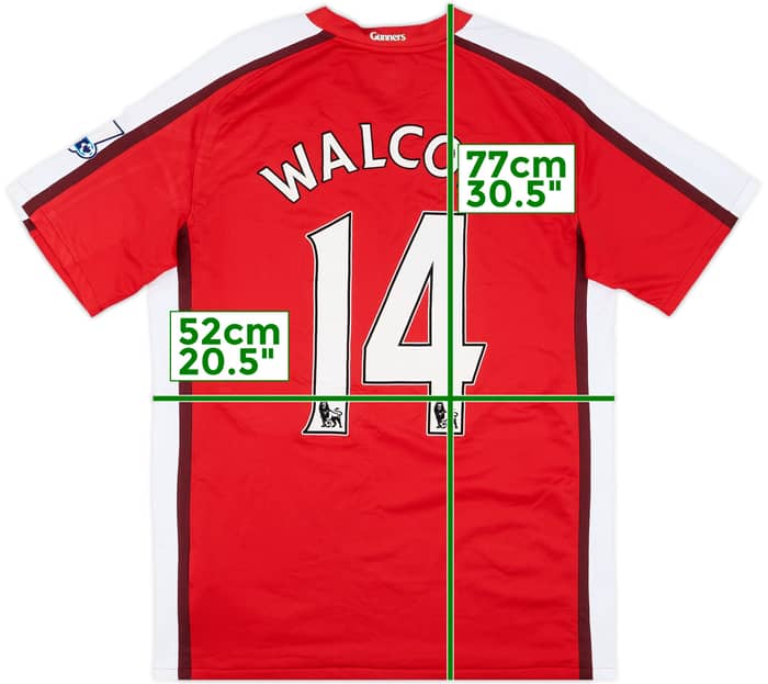 2008-10 Arsenal Home Shirt Walcott #14 - 9/10 - (M)