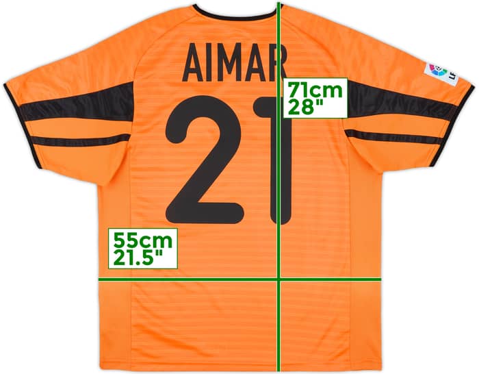 2001-02 Valencia Away Shirt Aimar #21 - 8/10 - (M)