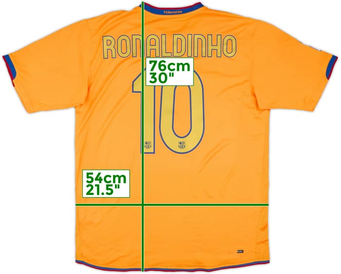 2006-08 Barcelona Away Shirt Ronaldinho #10 - 9/10 - (L)