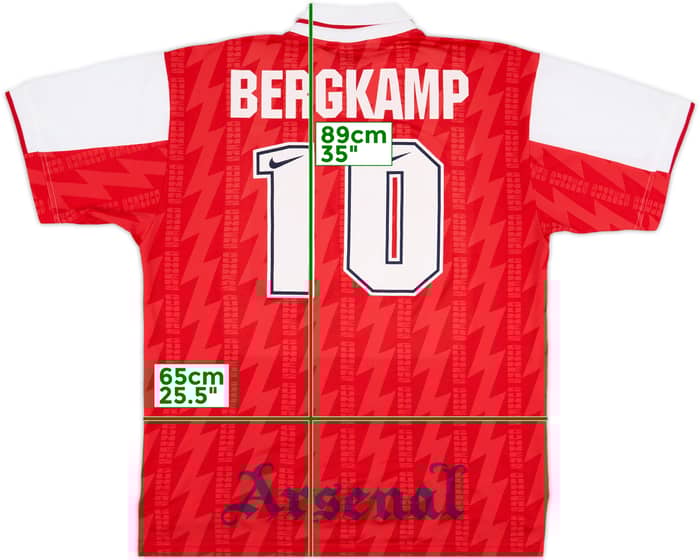 1994-96 Arsenal Home Shirt Bergkamp #10 - 9/10 - (XXL)